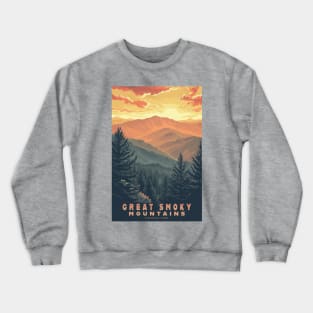 Great Smoky Mountains national park travel poster Crewneck Sweatshirt